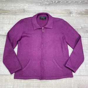 Baby Alpaca Full Zip Sweater Women's Small–Medium‎ Purple Made in Peru